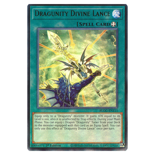Dragunity Divine Lance BLGG-EN113 card from the Yu-Gi-Oh! set Battles of Legend: Glorious Gallery