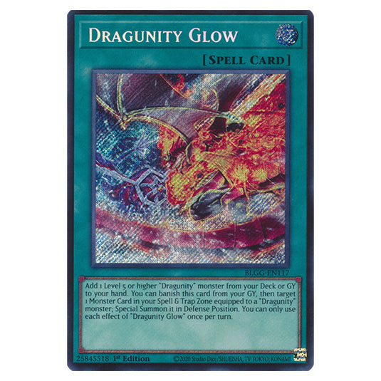 Dragunity Glow BLGG-EN117 card from the Yu-Gi-Oh! set Battles of Legend: Glorious Gallery
