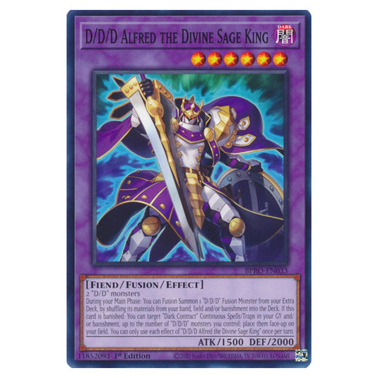 D/D/D Alfred the Divine Sage King BPRO-EN033 card from the Yu-Gi-Oh! set Burst Protocol