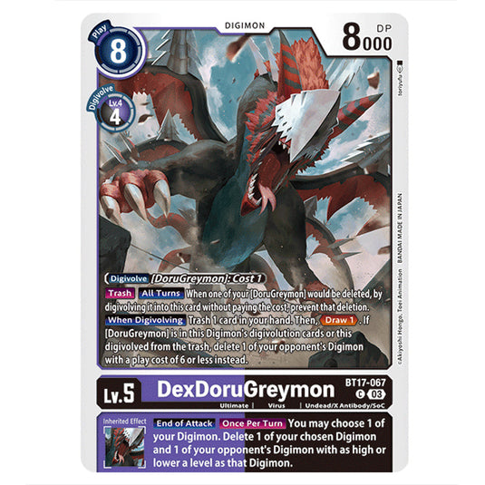 Digimon Card Game - Secret Crisis - DexDoruGreymon - (C) - BT17-067