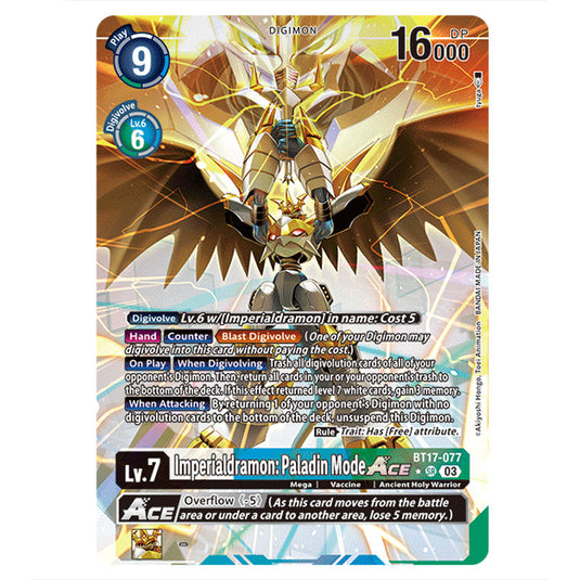 Imperialdramon: Paladin Mode BT17-077b card from the Digimon set Secret Crisis