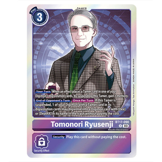 Tomonori Ryusenji BT17-090 card from the Digimon set Secret Crisis