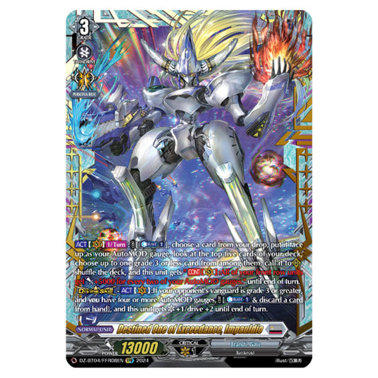Destined One of Exceedance, Impauldio DZ-BT04/FFR08EN card from the Cardfight!! Vanguard set Destined Showdown