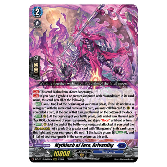 Mythisch of Zero, Grivardhy DZ-BT14/007EN card from the Cardfight!! Vanguard set Envoys of the Crimson Moon