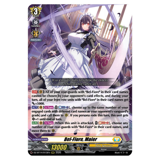 Bel-Fiore, Maier DZ-BT14/013EN card from the Cardfight!! Vanguard set Envoys of the Crimson Moon
