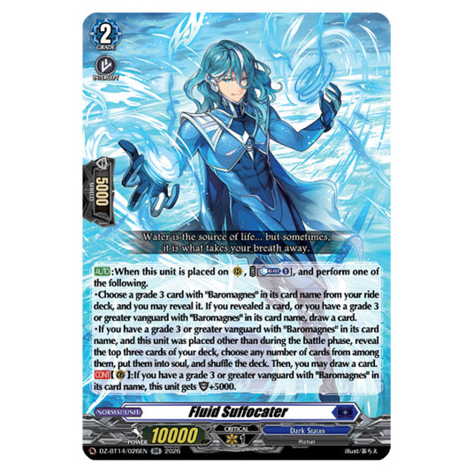 Fluid Suffocater DZ-BT14/026EN card from the Cardfight!! Vanguard set Envoys of the Crimson Moon
