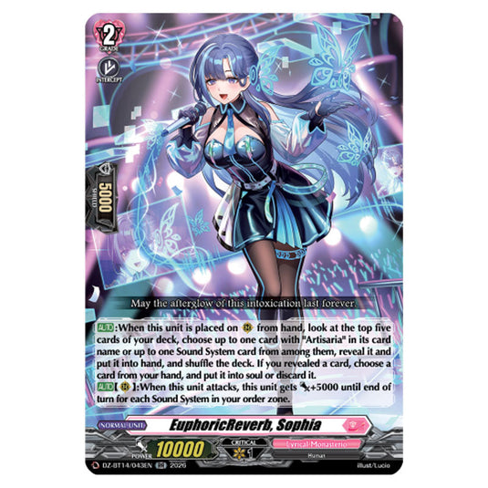 EuphoricReverb, Sophia DZ-BT14/043EN card from the Cardfight!! Vanguard set Envoys of the Crimson Moon