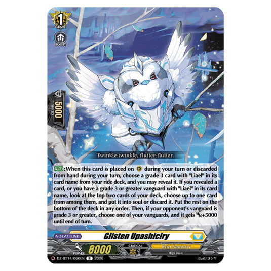 Glisten Upashiciry DZ-BT14/060EN card from the Cardfight!! Vanguard set Envoys of the Crimson Moon