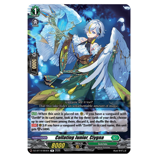Collating Junior, Ciygna DZ-BT14/064EN card from the Cardfight!! Vanguard set Envoys of the Crimson Moon