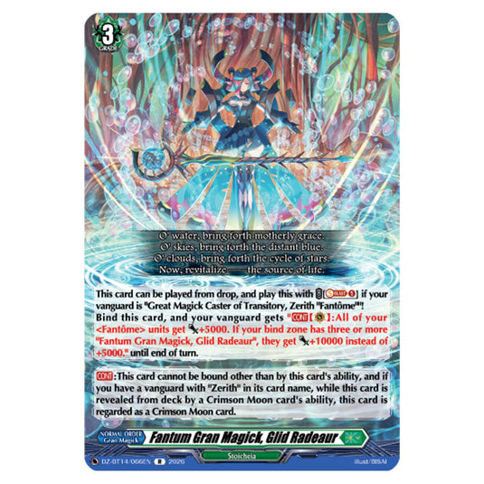 Fantum Gran Magick, Glid Radeaur DZ-BT14/066EN card from the Cardfight!! Vanguard set Envoys of the Crimson Moon