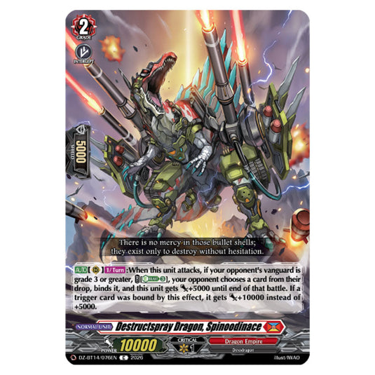 Destructspray Dragon, Spinoodinace DZ-BT14/076EN card from the Cardfight!! Vanguard set Envoys of the Crimson Moon