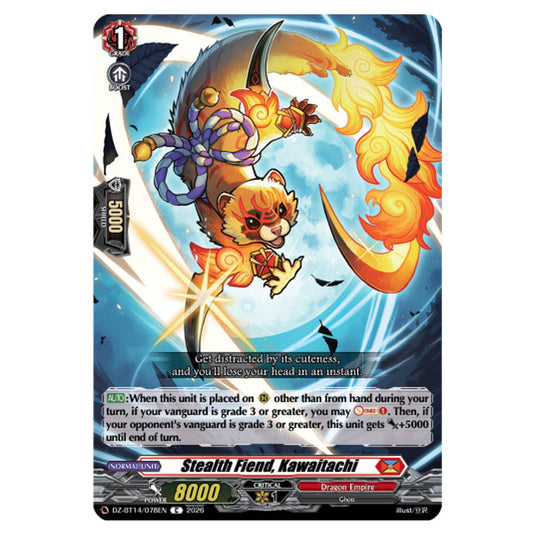 Stealth Fiend, Kawaitachi DZ-BT14/078EN card from the Cardfight!! Vanguard set Envoys of the Crimson Moon