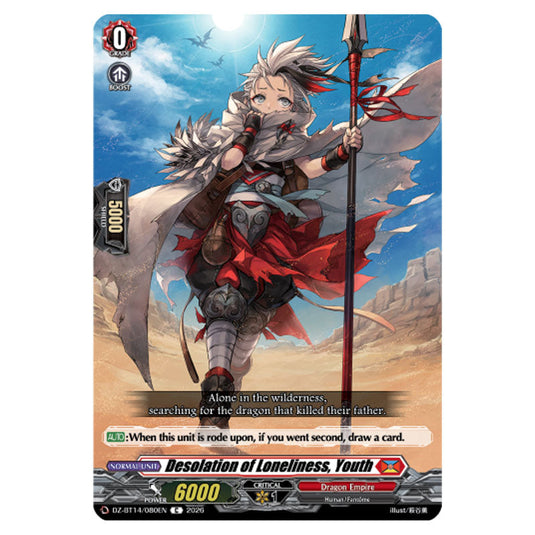 Desolation of Loneliness, Youth DZ-BT14/080EN card from the Cardfight!! Vanguard set Envoys of the Crimson Moon