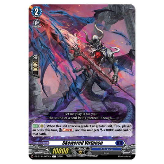 Skewered Virtuoso DZ-BT14/083EN card from the Cardfight!! Vanguard set Envoys of the Crimson Moon