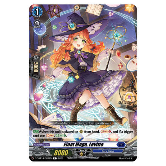 Float Mage, Levitte DZ-BT14/087EN card from the Cardfight!! Vanguard set Envoys of the Crimson Moon
