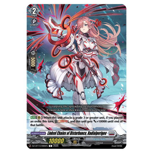Linked Chains of Disturbance, Radialperigee DZ-BT14/090EN card from the Cardfight!! Vanguard set Envoys of the Crimson Moon