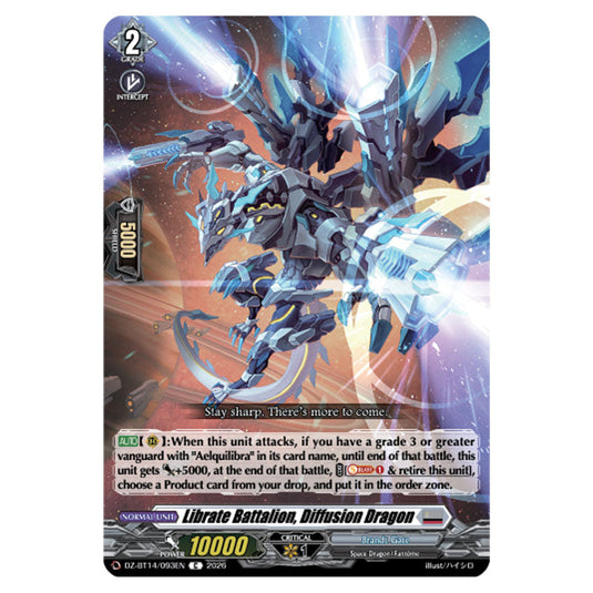 Librate Battalion, Diffusion Dragon DZ-BT14/093EN card from the Cardfight!! Vanguard set Envoys of the Crimson Moon