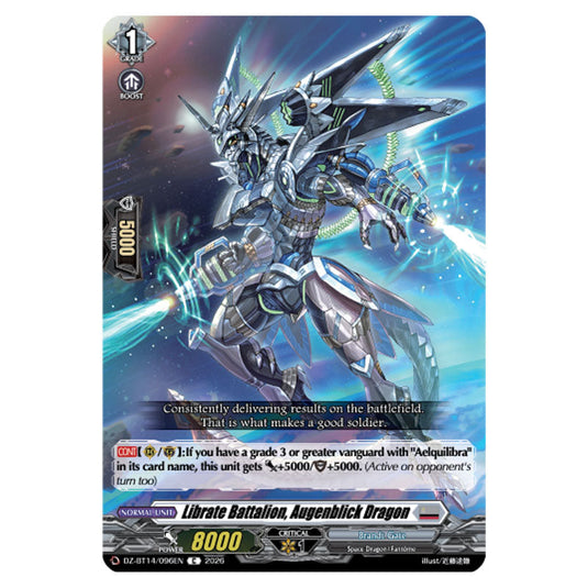Librate Battalion, Augenblick Dragon DZ-BT14/096EN card from the Cardfight!! Vanguard set Envoys of the Crimson Moon