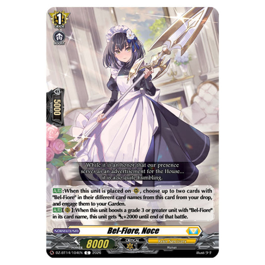 Bel-Fiore, Noce DZ-BT14/104EN card from the Cardfight!! Vanguard set Envoys of the Crimson Moon