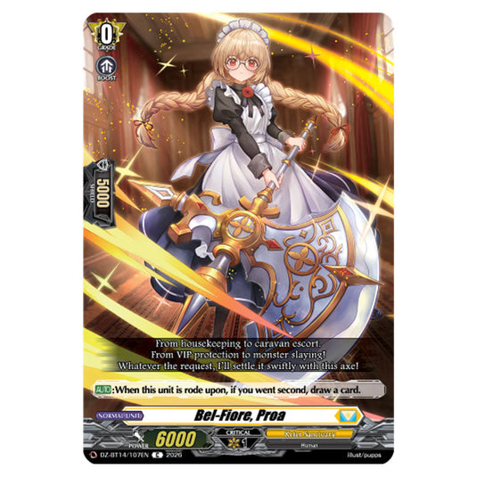 Bel-Fiore, Proa DZ-BT14/107EN card from the Cardfight!! Vanguard set Envoys of the Crimson Moon