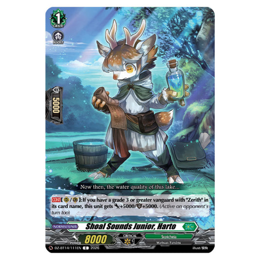 Shoal Sounds Junior, Harto DZ-BT14/111EN card from the Cardfight!! Vanguard set Envoys of the Crimson Moon
