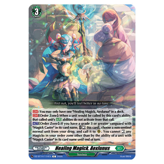 Healing Magick, Aexlunus DZ-BT14/114EN card from the Cardfight!! Vanguard set Envoys of the Crimson Moon