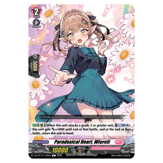 Paradoxical Heart, Wiereli DZ-BT14/120EN card from the Cardfight!! Vanguard set Envoys of the Crimson Moon