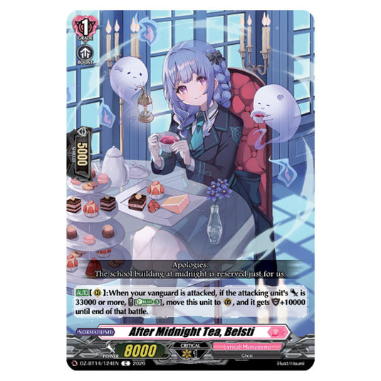 After Midnight Tea, Belsti DZ-BT14/124EN card from the Cardfight!! Vanguard set Envoys of the Crimson Moon