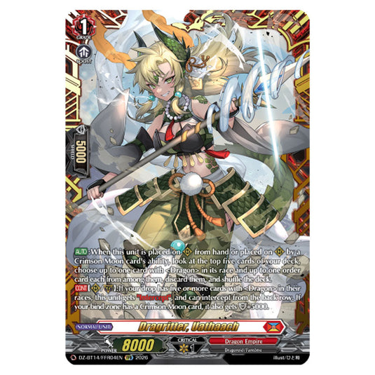 Dragritter, Uathaach DZ-BT14/FFR04EN card from the Cardfight!! Vanguard set Envoys of the Crimson Moon