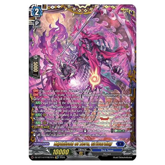 Mythisch of Zero, Grivardhy DZ-BT14/FFR07EN card from the Cardfight!! Vanguard set Envoys of the Crimson Moon