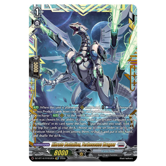 Librate Battalion, Ferbeseuss Dragon DZ-BT14/FFR12EN card from the Cardfight!! Vanguard set Envoys of the Crimson Moon
