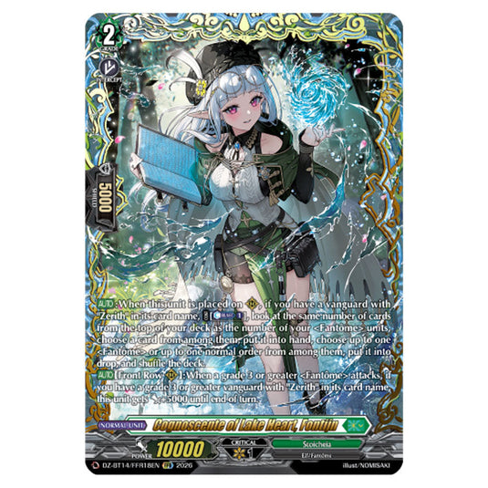 Cognoscente of Lake Heart, Fontijn DZ-BT14/FFR18EN card from the Cardfight!! Vanguard set Envoys of the Crimson Moon