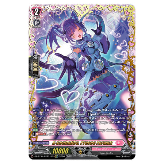 X-CeeDaNCe, Precee Forwatt DZ-BT14/FFR21EN card from the Cardfight!! Vanguard set Envoys of the Crimson Moon