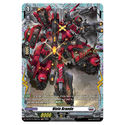Viele Brande DZ-BT14/FR21EN card from the Cardfight!! Vanguard set Envoys of the Crimson Moon