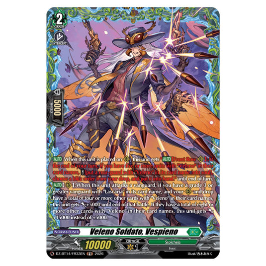Veleno Soldato, Vespieno DZ-BT14/FR33EN card from the Cardfight!! Vanguard set Envoys of the Crimson Moon
