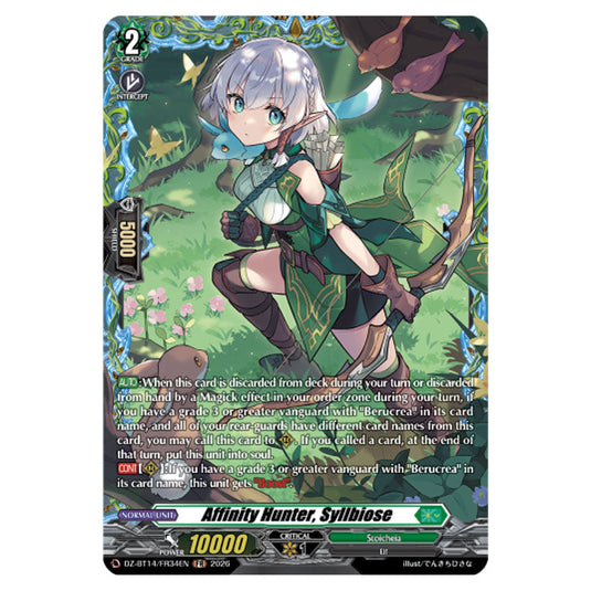 Affinity Hunter, Syllbiose DZ-BT14/FR34EN card from the Cardfight!! Vanguard set Envoys of the Crimson Moon