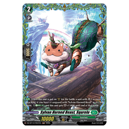 Sylvan Horned Beast, Squrelu DZ-BT14/FR37EN card from the Cardfight!! Vanguard set Envoys of the Crimson Moon