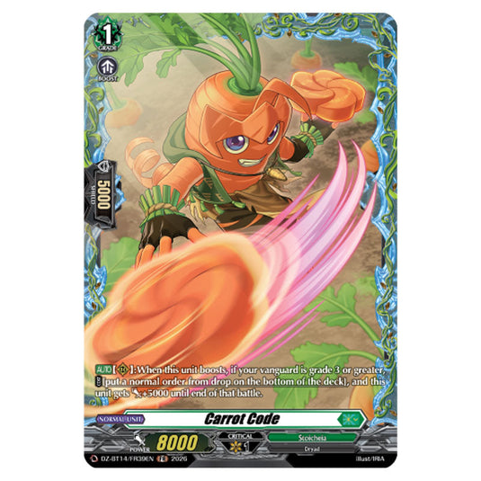 Carrot Code DZ-BT14/FR39EN card from the Cardfight!! Vanguard set Envoys of the Crimson Moon
