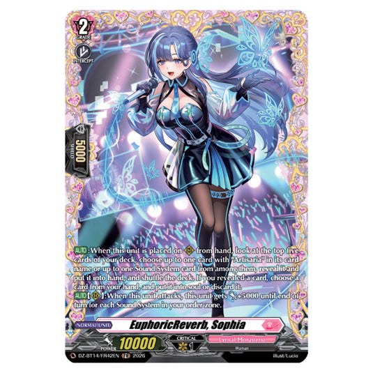 EuphoricReverb, Sophia DZ-BT14/FR42EN card from the Cardfight!! Vanguard set Envoys of the Crimson Moon