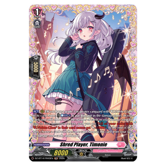 Shred Player, Timonie DZ-BT14/FR43EN card from the Cardfight!! Vanguard set Envoys of the Crimson Moon