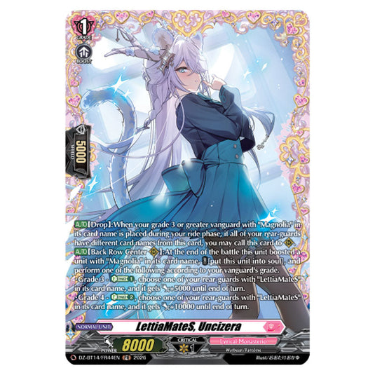 LettiaMateS, Uncizera DZ-BT14/FR44EN card from the Cardfight!! Vanguard set Envoys of the Crimson Moon
