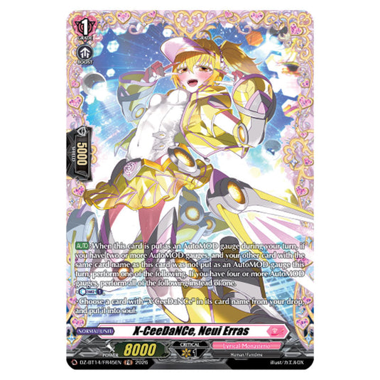 X-CeeDaNCe, Neui Erras DZ-BT14/FR45EN card from the Cardfight!! Vanguard set Envoys of the Crimson Moon