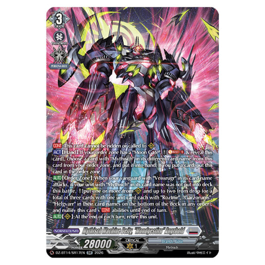 Mythisch Machine Deity, "Mondgestirn" Angrbold DZ-BT14/SR17EN card from the Cardfight!! Vanguard set Envoys of the Crimson Moon