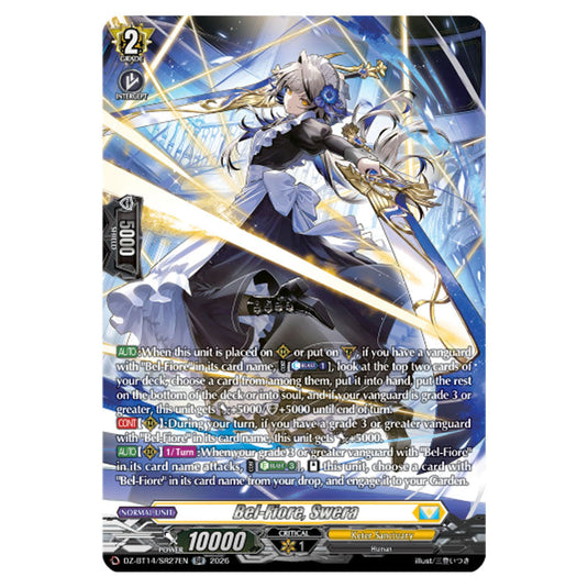 Bel-Fiore, Swera DZ-BT14/SR27EN card from the Cardfight!! Vanguard set Envoys of the Crimson Moon