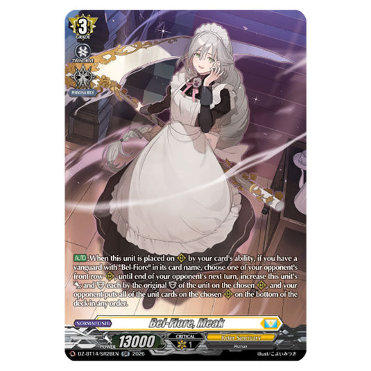 Bel-Fiore, Meak DZ-BT14/SR28EN card from the Cardfight!! Vanguard set Envoys of the Crimson Moon