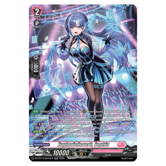 EuphoricReverb, Sophia DZ-BT14/SR43EN card from the Cardfight!! Vanguard set Envoys of the Crimson Moon