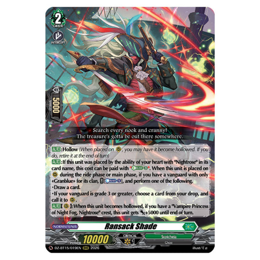 Ransack Shade DZ-BT15/019EN card from the Cardfight!! Vanguard set Strike of Illusionary Shadows