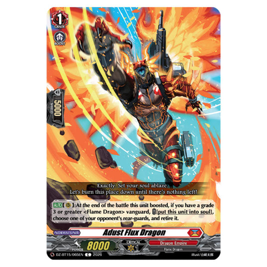 Adust Flux Dragon DZ-BT15/065EN card from the Cardfight!! Vanguard set Strike of Illusionary Shadows
