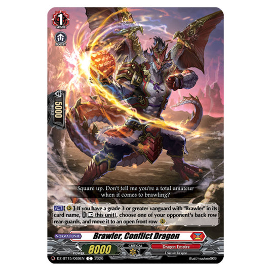 Brawler, Conflict Dragon DZ-BT15/069EN card from the Cardfight!! Vanguard set Strike of Illusionary Shadows