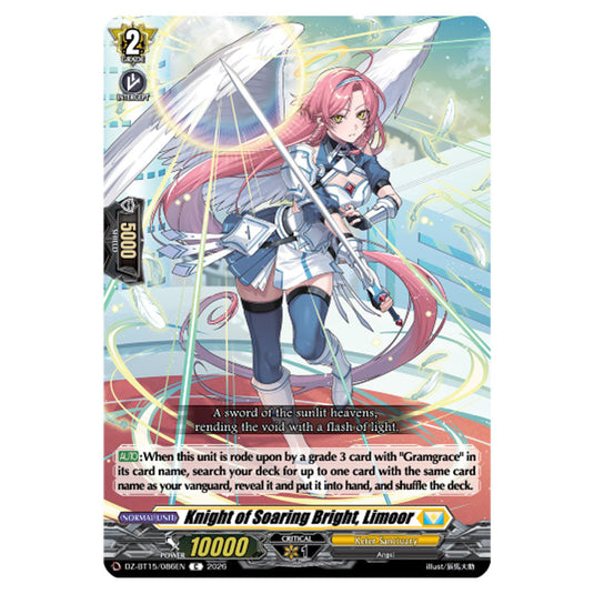 Knight of Soaring Bright, Limoor DZ-BT15/086EN card from the Cardfight!! Vanguard set Strike of Illusionary Shadows
